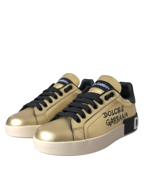 Gold Portofino Kalbsleder Sneakers Frauen Schuhe