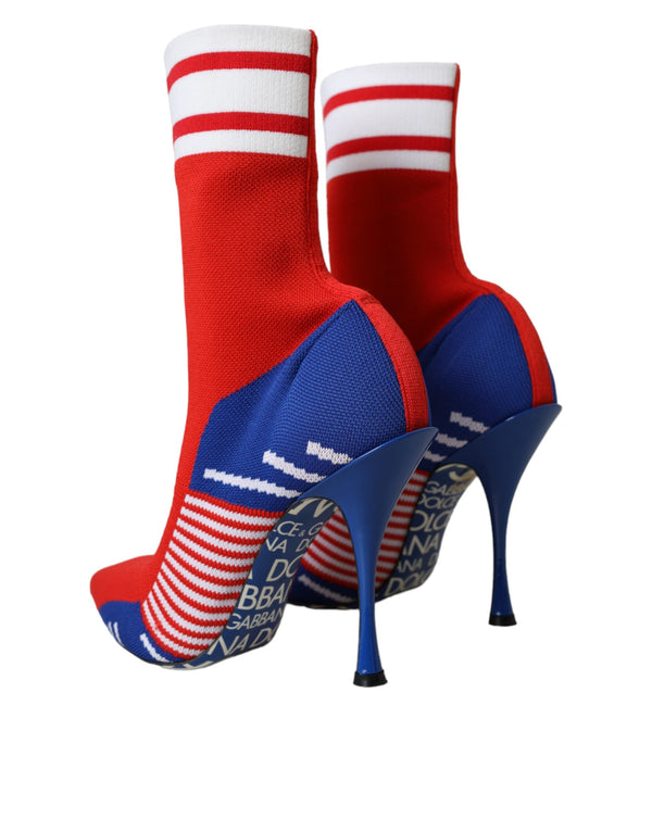 Rot Blau Stretch Socke Stil kurze Stiefel Logo Schuhe
