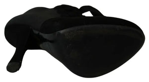 Schwarze Wildleder Stretch Stiefeletten Booties Schuhe