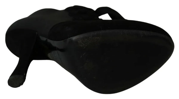 Schwarze Wildleder Stretch Stiefeletten Booties Schuhe