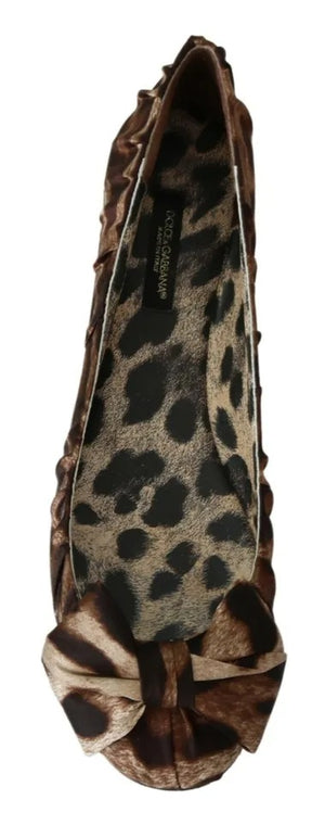 Braun Leopard Seide Ballerina Flats Schuhe