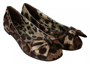 Braun Leopard Seide Ballerina Flats Schuhe