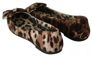 Braun Leopard Seide Ballerina Flats Schuhe