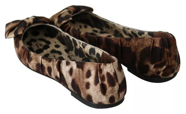 Braun Leopard Seide Ballerina Flats Schuhe