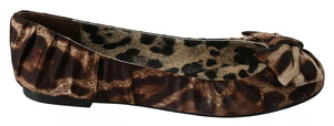 Braun Leopard Seide Ballerina Flats Schuhe