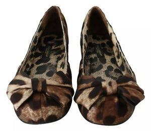 Braun Leopard Seide Ballerina Flats Schuhe