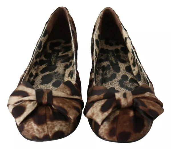 Braun Leopard Seide Ballerina Flats Schuhe
