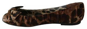Braun Leopard Seide Ballerina Flats Schuhe