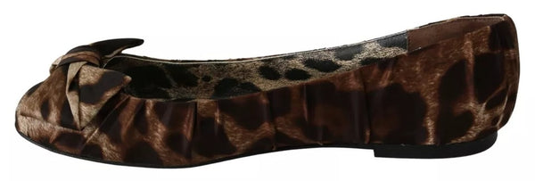 Braun Leopard Seide Ballerina Flats Schuhe
