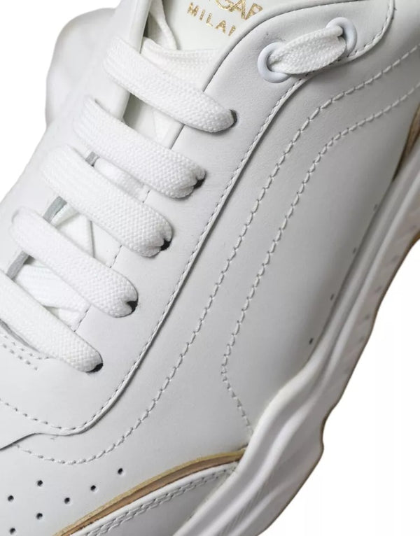 Weiß Gold Leder Männer Turnschuhe DAYMASTER Schuhe