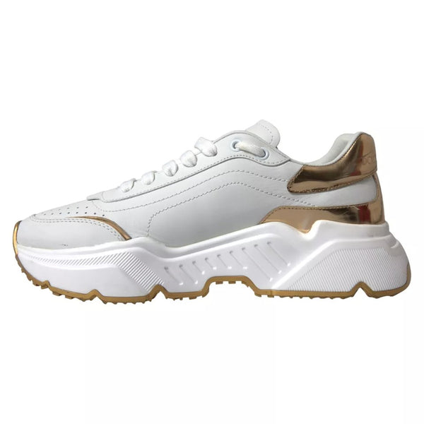 Weiß Gold Leder Männer Turnschuhe DAYMASTER Schuhe