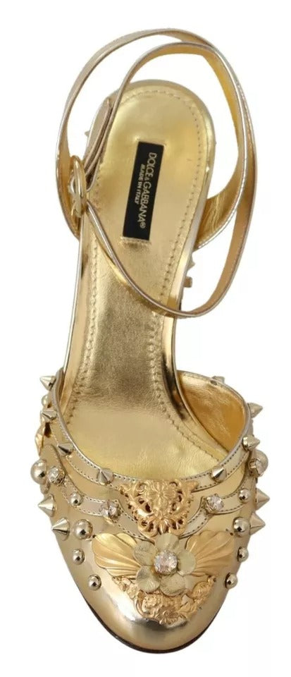 Gold Nieten Vally Slingback Sandalen Schuhe