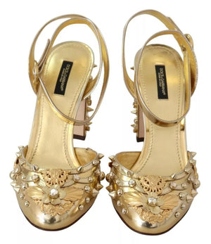Gold Nieten Vally Slingback Sandalen Schuhe