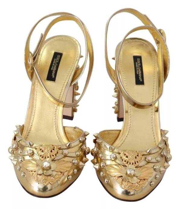 Gold Nieten Vally Slingback Sandalen Schuhe
