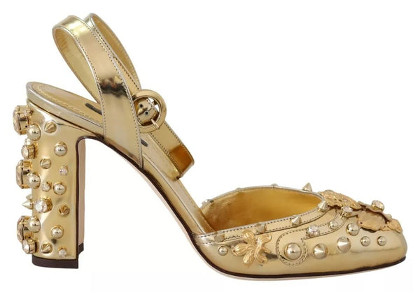 Gold Nieten Vally Slingback Sandalen Schuhe