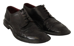 Schwarze Leder Brogue Oxford Dress Schuhe