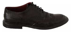 Schwarze Leder Brogue Oxford Dress Schuhe
