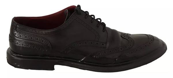 Schwarze Leder Brogue Oxford Dress Schuhe