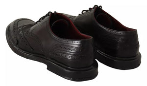 Schwarze Leder Brogue Oxford Dress Schuhe