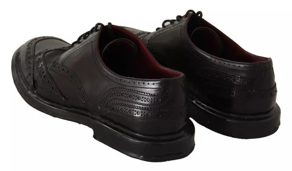 Schwarze Leder Brogue Oxford Dress Schuhe