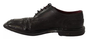 Schwarze Leder Brogue Oxford Dress Schuhe