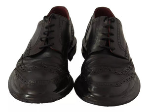 Schwarze Leder Brogue Oxford Dress Schuhe