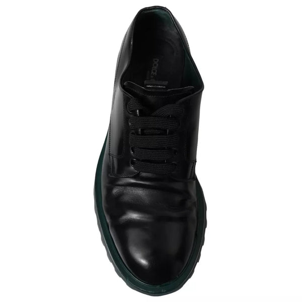 Schwarze Leder Derby-Schuhe für formelle Anlässe