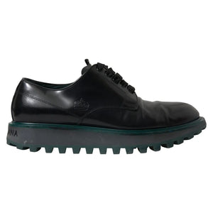 Schwarze Leder Derby-Schuhe für formelle Anlässe