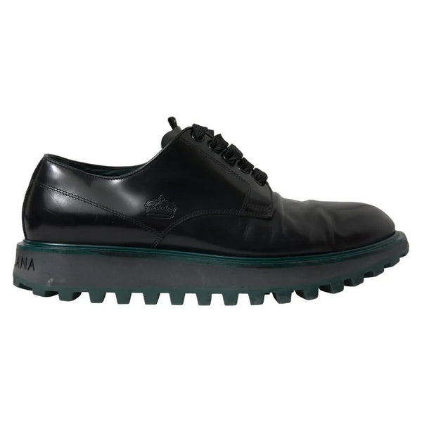 Schwarze Leder Derby-Schuhe für formelle Anlässe