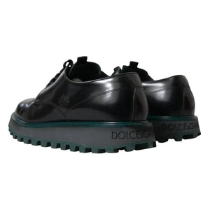 Schwarze Leder Derby-Schuhe für formelle Anlässe