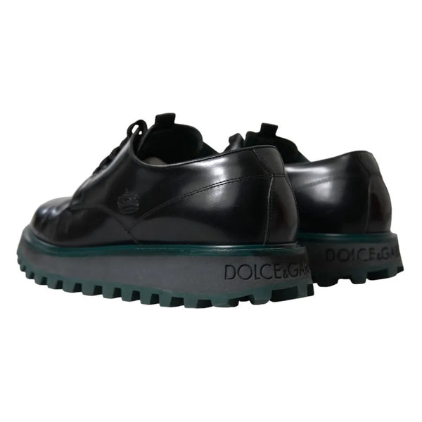 Schwarze Leder Derby-Schuhe für formelle Anlässe