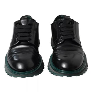 Schwarze Leder Derby-Schuhe für formelle Anlässe