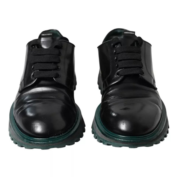 Schwarze Leder Derby-Schuhe für formelle Anlässe