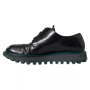 Schwarze Leder Derby-Schuhe für formelle Anlässe