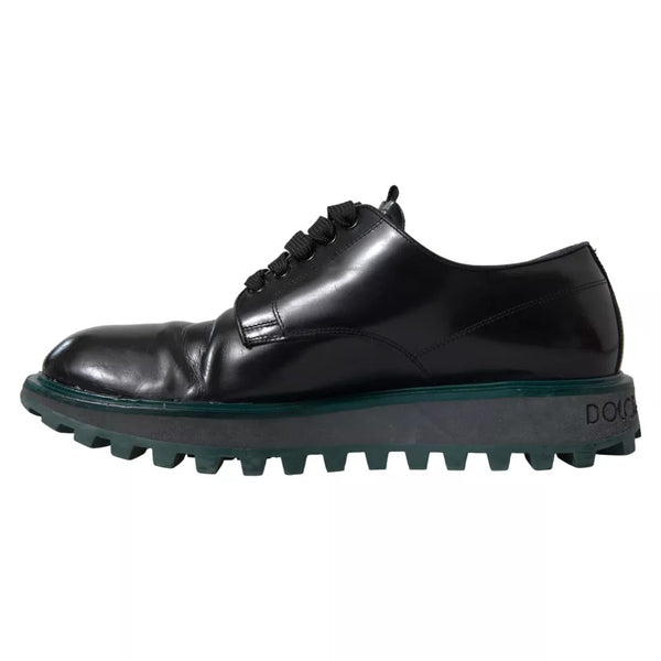Schwarze Leder Derby-Schuhe für formelle Anlässe