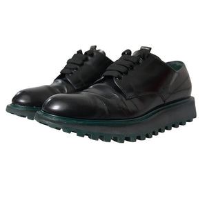 Schwarze Leder Derby-Schuhe für formelle Anlässe