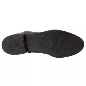 Braunes Leder AMORE Flats Ankle Boots Schuhe