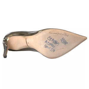 Bronze Leder verschönert Heels Pumps Schuhe