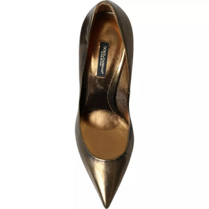Bronze Leder verschönert Heels Pumps Schuhe