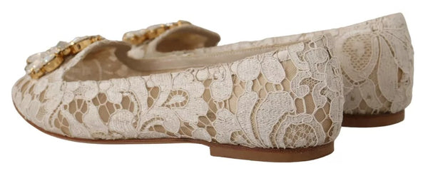 Beige Spitze Kristall Ballett Flats Loafers Schuhe