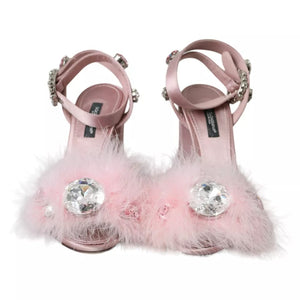 Rosa Türkei Feder Kristall Sandalen Schuhe
