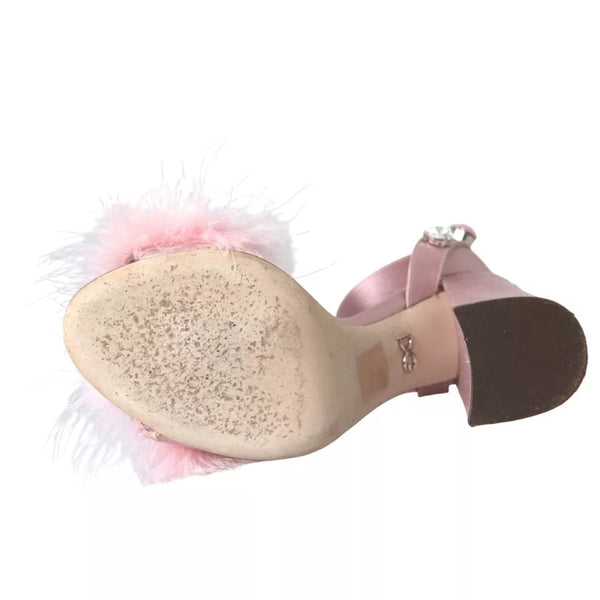 Rosa Türkei Feder Kristall Sandalen Schuhe