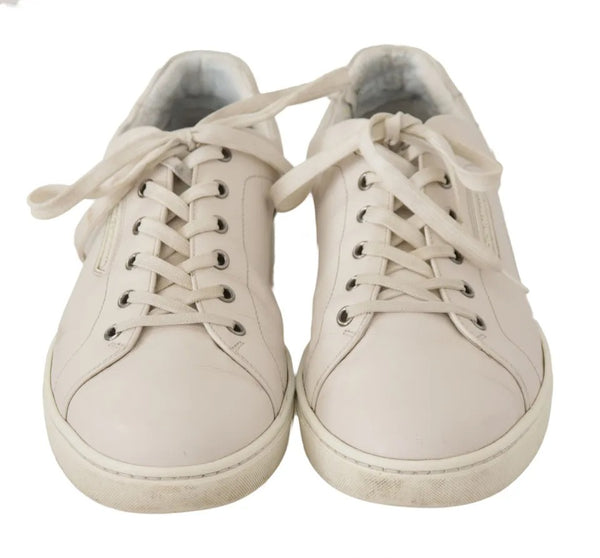 Weiß Casual Leder Logo Männer Turnschuhe Schuhe
