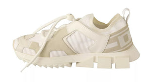 Weiß Stoff Wildleder Sorrento Lace Up Turnschuhe Schuhe