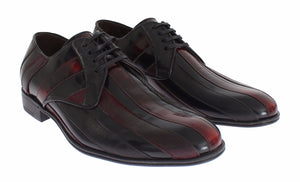 Schwarz Bordeaux Leder Kleid Formelle Schuhe