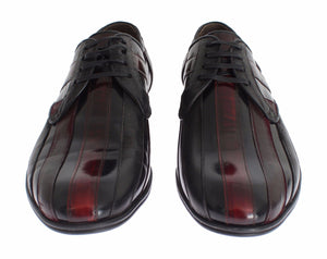 Schwarz Bordeaux Leder Kleid Formelle Schuhe