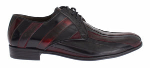 Schwarz Bordeaux Leder Kleid Formelle Schuhe