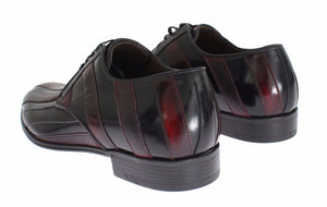 Schwarz Bordeaux Leder Kleid Formelle Schuhe