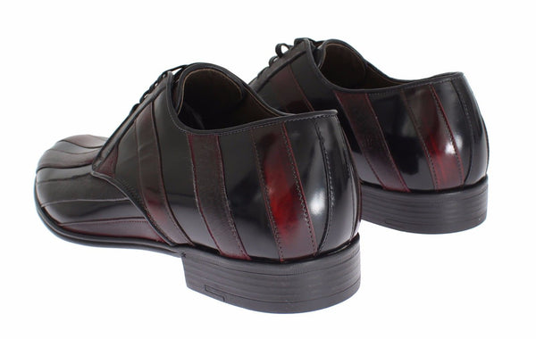 Schwarz Bordeaux Leder Kleid Formelle Schuhe