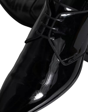Schwarzes Kalbsleder Derby Herren Anzugschuhe